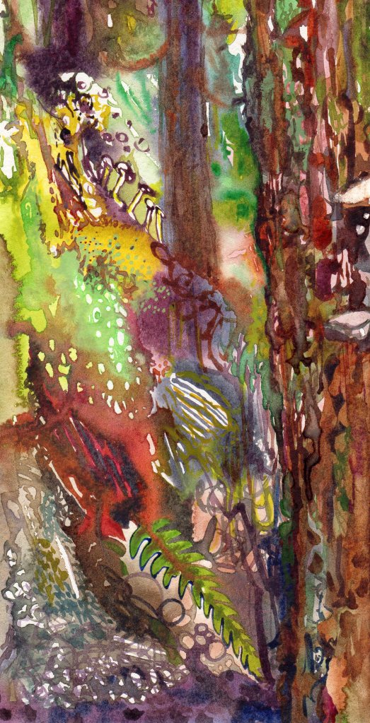 Undergrowth watercolour